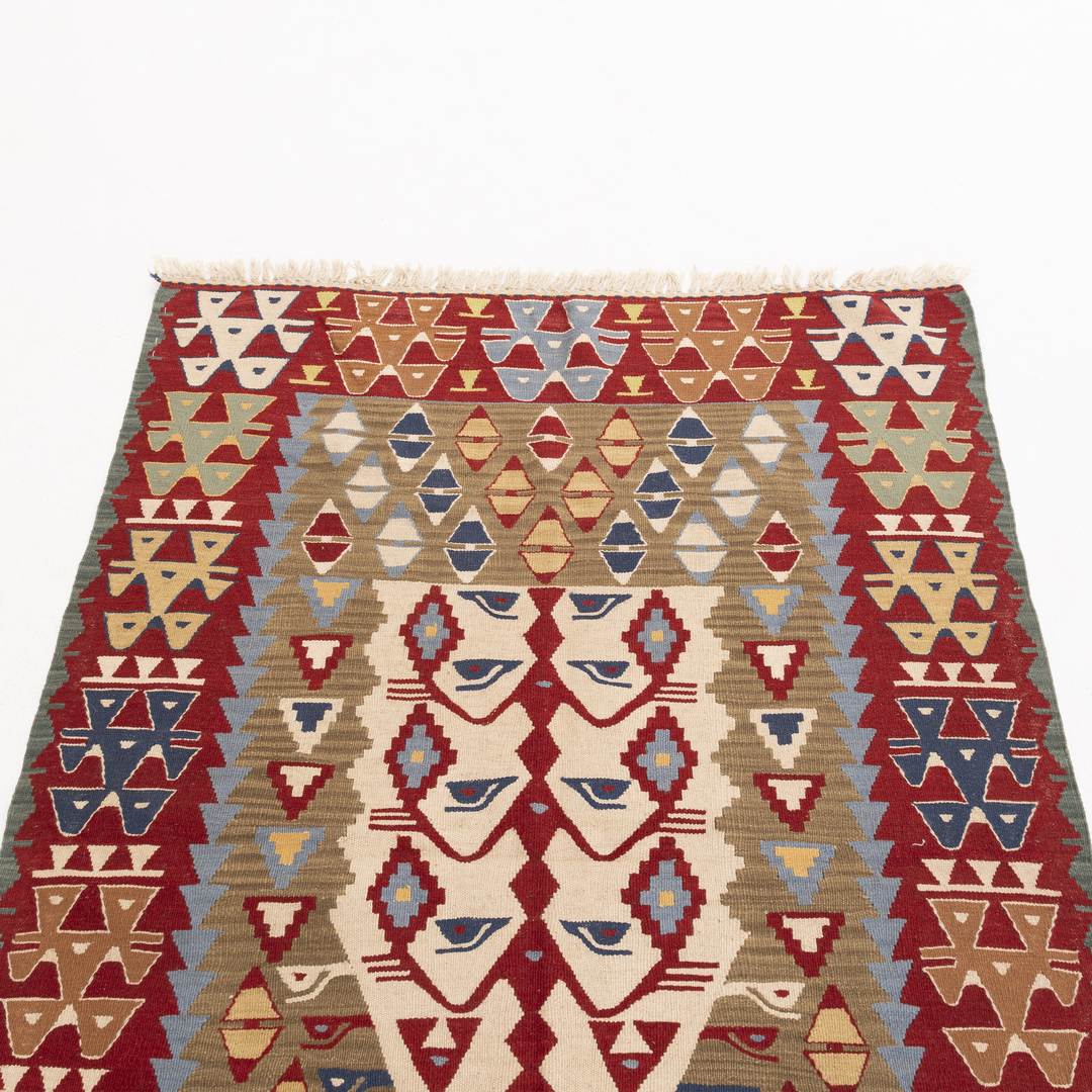 Oriental Kilim Anatolian Handmade Wool On Wool 116 X 162 Cm - 3' 10'' X 5' 4'' Red C014 ER01