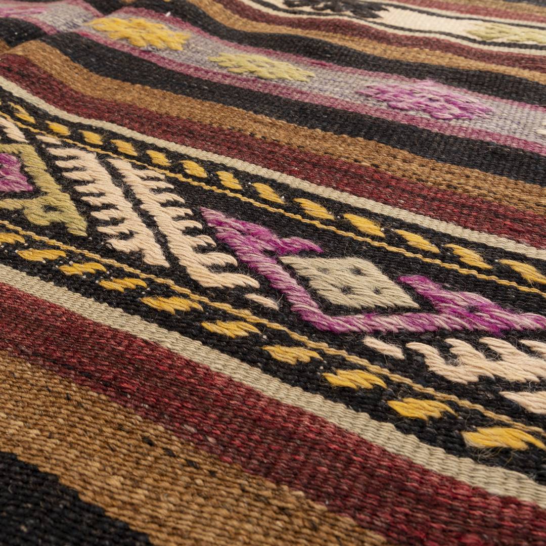 Oriental Kilim Anatolian Handmade Wool On Wool 142 X 165 Cm - 4' 8'' X 5' 5'' Brown C005 ER01