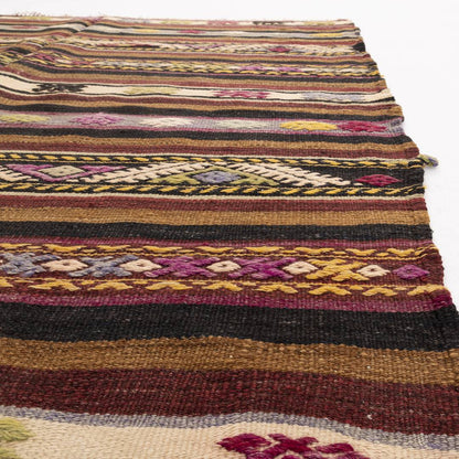 Oriental Kilim Anatolian Handmade Wool On Wool 142 X 165 Cm - 4' 8'' X 5' 5'' Brown C005 ER01