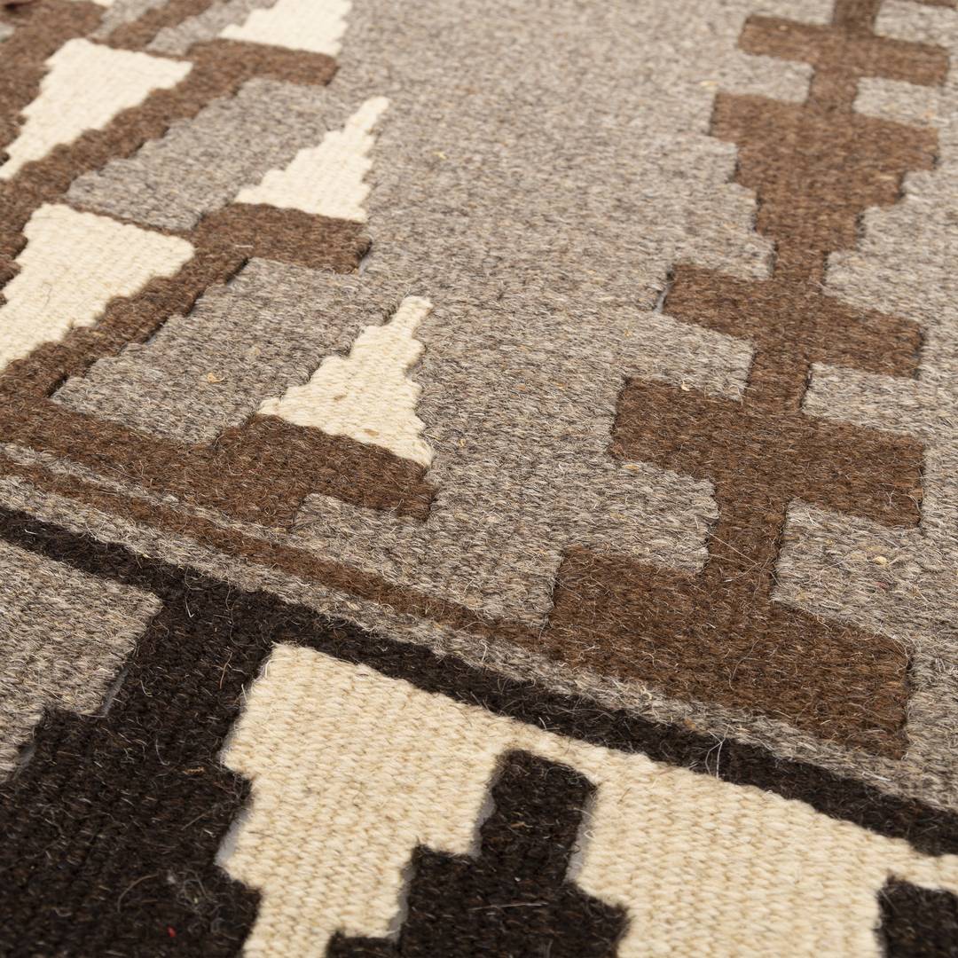 Oriental Kilim Anatolian Handmade Wool On Wool 193 X 205 Cm - 6' 4'' X 6' 9'' Brown C005 ER12