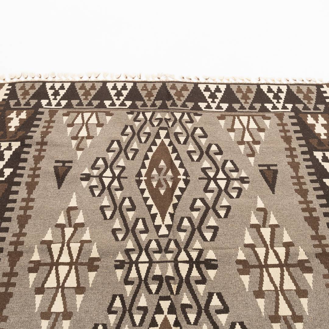 Oriental Kilim Anatolian Handmade Wool On Wool 193 X 205 Cm - 6' 4'' X 6' 9'' Brown C005 ER12