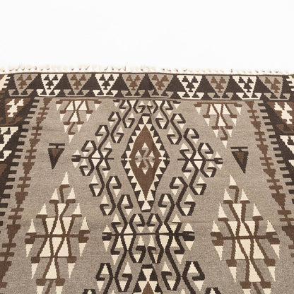 Oriental Kilim Anatolian Handmade Wool On Wool 193 X 205 Cm - 6' 4'' X 6' 9'' Brown C005 ER12