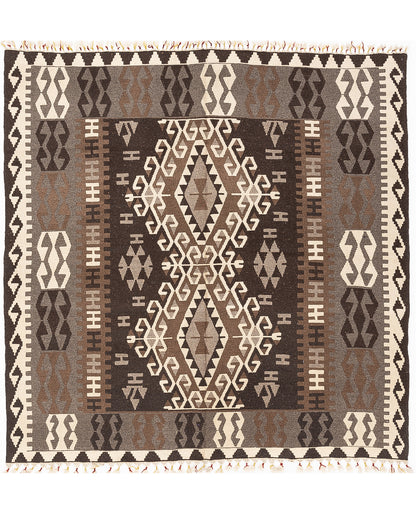 Oriental Kilim Anatolian Handmade Wool On Wool 204 X 206 Cm - 6' 9'' X 6' 10'' ER12