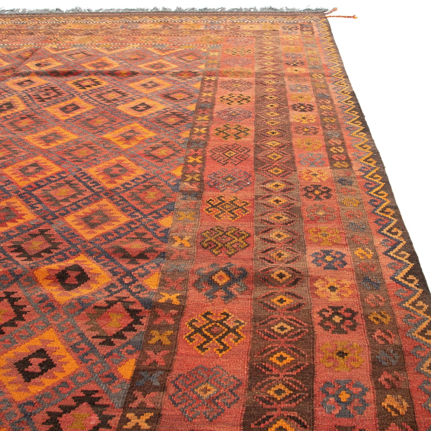 Oriental Kilim Anatolian Handmade Wool On Wool 244 X 310 Cm - 8' X 10' 2" Orange C011 ER34