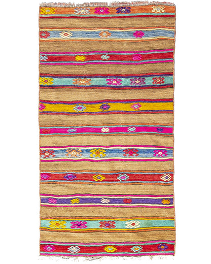 Kilim de Anatolia Tejido a mano Lana sobre lana Único Tradicional 72 X 137 Cm - 2' 5'' X 4' 6'' m2: 0,9864