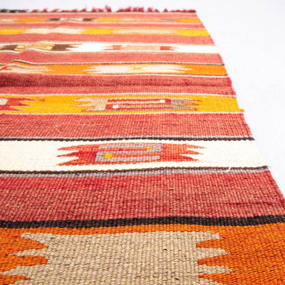 Kilim de Anatolia tejido a mano lana sobre lana único tradicional 79 x 125 cm - 2' 8'' x 4' 2'' m2: 0,9875