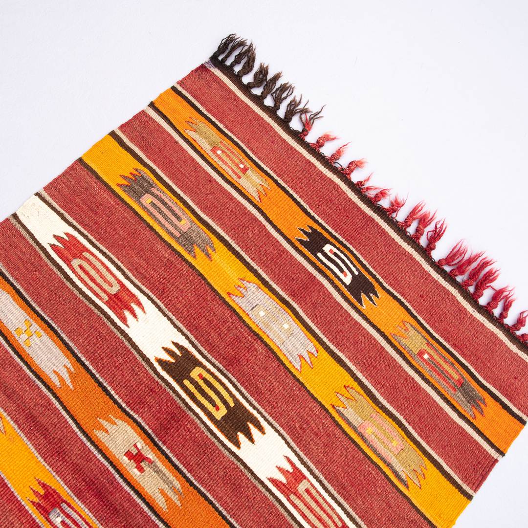 Kilim de Anatolia tejido a mano lana sobre lana único tradicional 79 x 125 cm - 2' 8'' x 4' 2'' m2: 0,9875