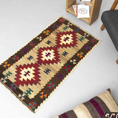 Oriental Kilim Anatolian Handmade Wool On Wool 80 x134 Cm - 2' 8'' x 4' 5'' ER01