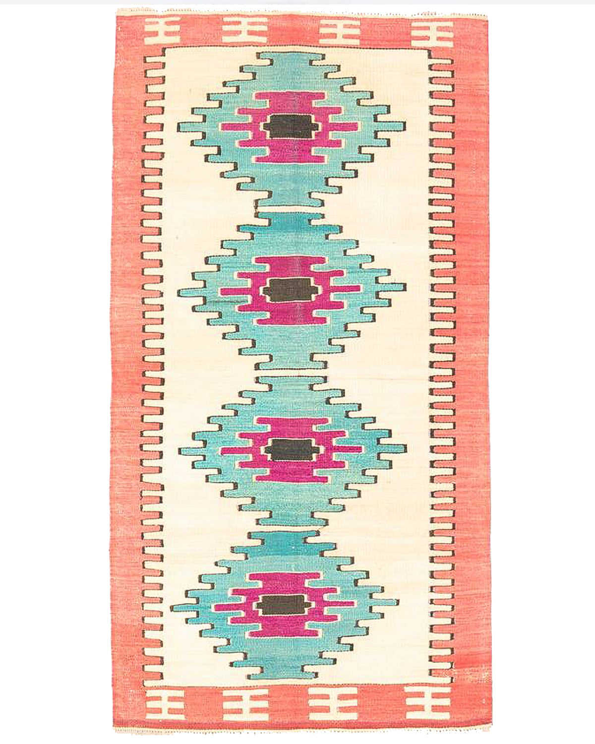 Oriental Kilim Anatolian Handmade Wool On Wool 84 X 161 Cm - 2' 10'' X 5' 4'' Turquosie C019 ER01