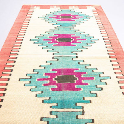 Oriental Kilim Anatolian Handmade Wool On Wool 84 X 161 Cm - 2' 10'' X 5' 4'' Turquosie C019 ER01
