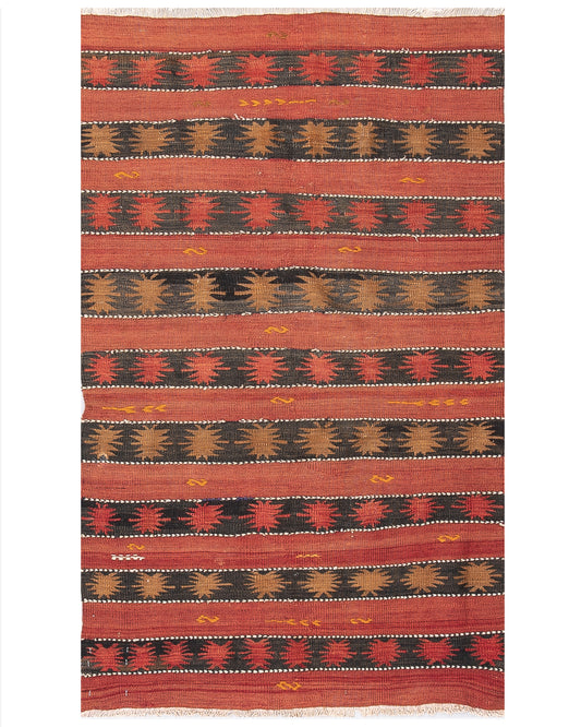 Oriental Kilim Anatolian Handmade Wool On Wool 85 X 144 Cm - 2' 10'' X 4' 9'' Red C014 ER01