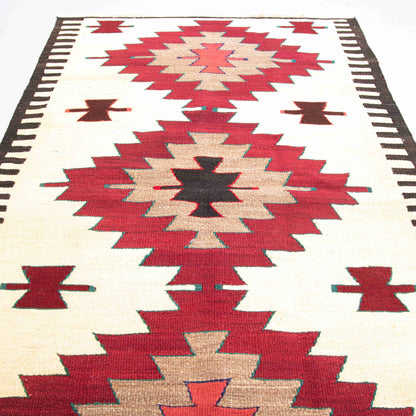 Oriental Kilim Anatolian Handmade Wool On Wool 87 X 138 Cm - 2' 11'' X 4' 7'' Sand C007 ER01