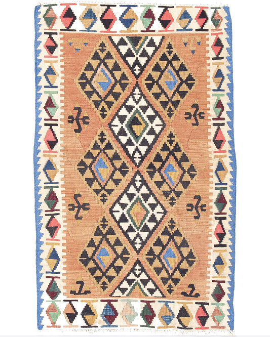 Oriental Kilim Anatolian Handmade Wool On Wool 87 X 168 Cm - 2' 11'' X 5' 7'' Orange C011 ER01