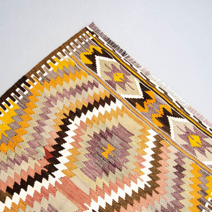 Oriental Kilim Anatolian Handmade Wool On Wool 88 X 110 Cm - 2' 11'' X 3' 8'' Yellow C006 ER01