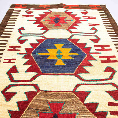 Kilim de Anatolia tejido a mano Lana sobre lana Único Tradicional 88 X 136 Cm - 2' 11'' X 4' 6'' m2: 1,1968