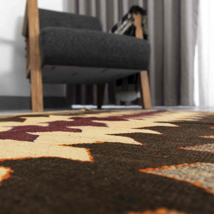 Oriental Kilim Anatolian Handmade Wool On Wool 89 x 111 Cm - 3' x 3' 8'' Brown C005 ER01