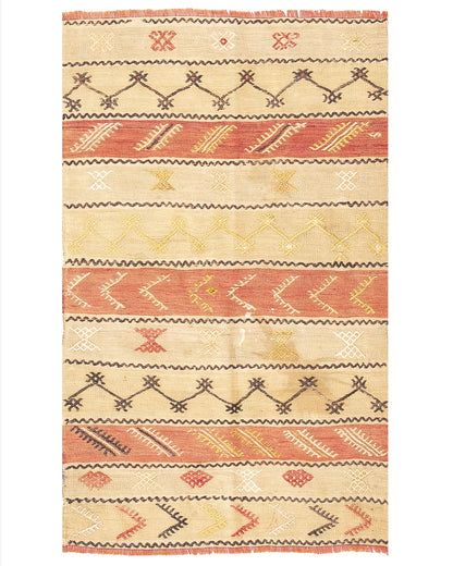 Oriental Kilim Anatolian Handmade Wool On Wool 89 X 144 Cm - 3' X 4' 9'' ER01