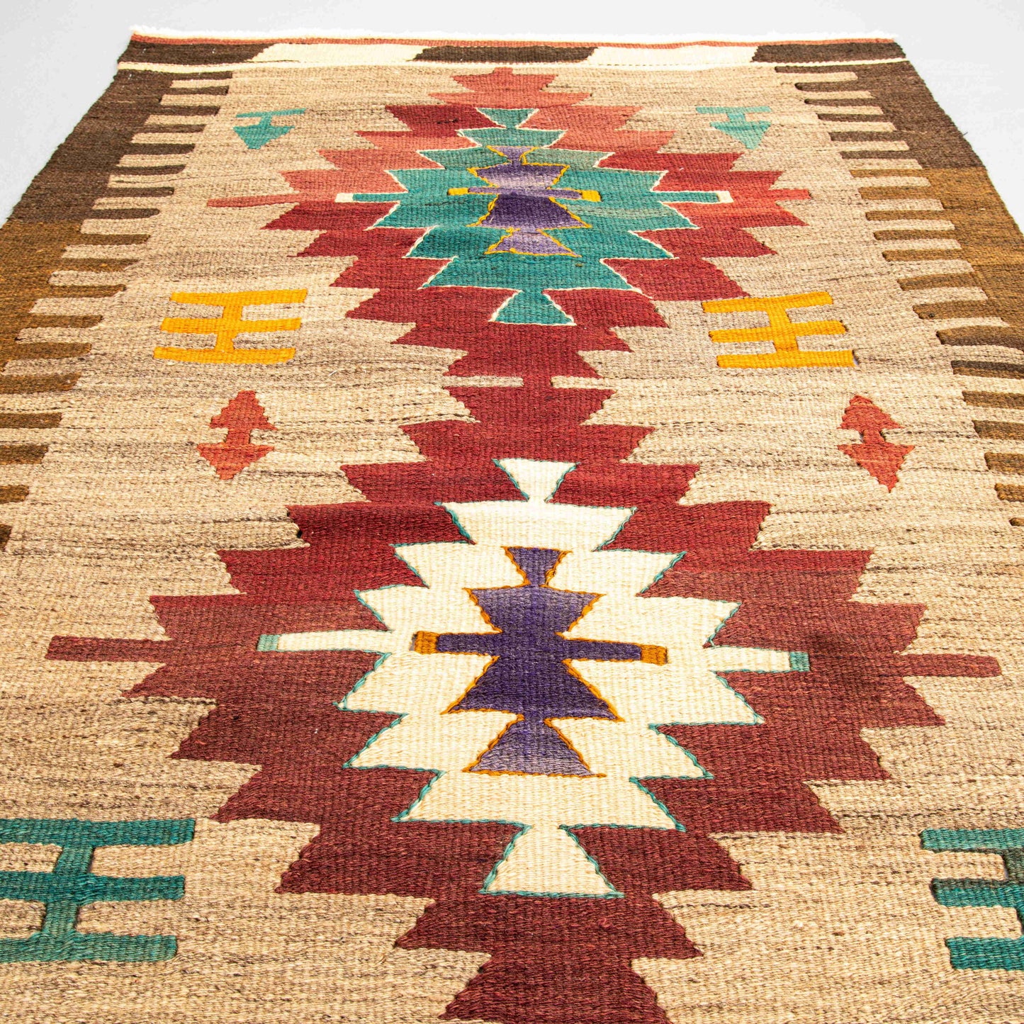 Oriental Kilim Anatolian Handmade Wool On Wool 90 X 145 Cm - 3' X 4' 10'' Stone C009 ER01