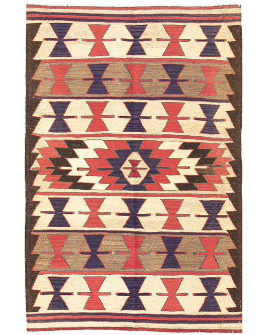 Oriental Kilim Anatolian Handmade Wool On Wool 93 X 140 Cm - 3' 1'' X 4' 8'' Multicolor C016 ER01