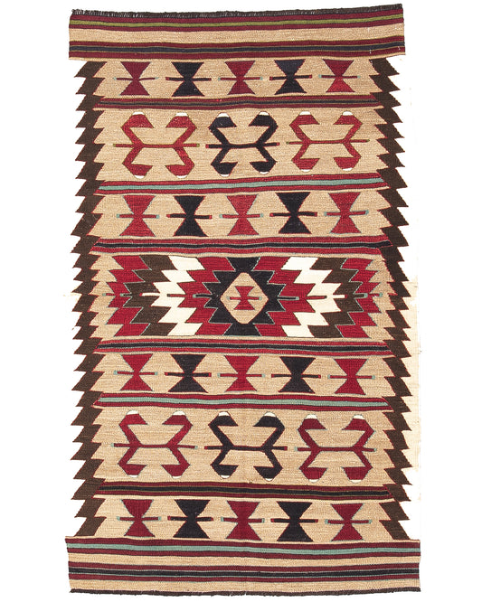 Oriental Kilim Anatolian Handmade Wool On Wool 93 X 153 Cm - 3' 1'' X 5' 1'' Stone C009 ER01