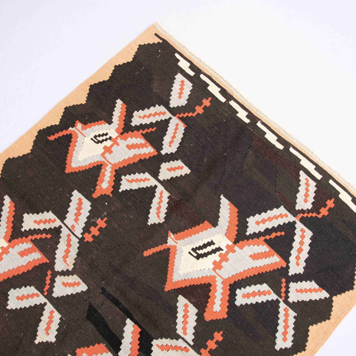 Kilim de Anatolia tejido a mano Lana sobre lana Auténtico Único 95 X 131 Cm - 3' 2'' X 4' 4'' m2: 1,2445