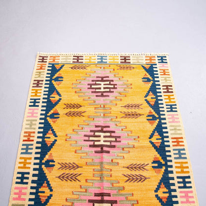 Oriental Kilim Anatolian Handmade Wool On Wool 99 X 135 Cm - 3' 3'' X 4' 6'' ER01