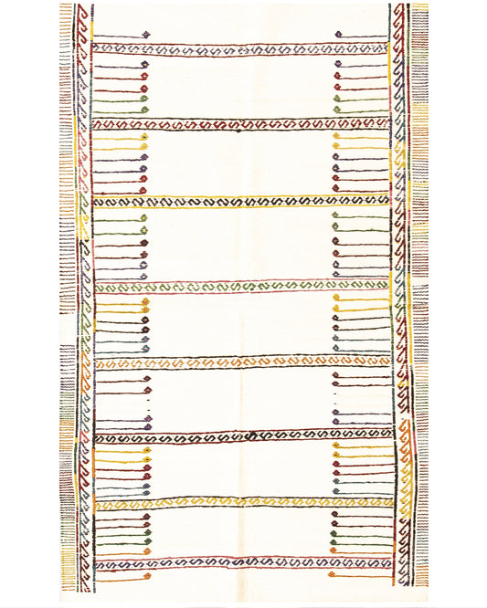 Oriental Kilim Cicim Handmade Wool On Wool 100 X 167 Cm - 3' 4'' X 5' 6'' Sand C007 ER01