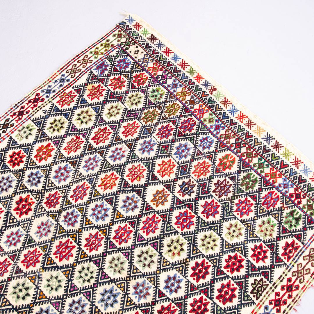 Oriental Kilim Cicim Handmade Wool On Wool 106 X 140 Cm - 3' 6'' X 4' 8'' ER01