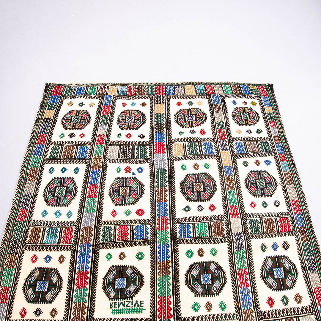 Oriental Kilim Cicim Handmade Wool On Wool 120 X 174 Cm - 4' X 5' 9'' ER01