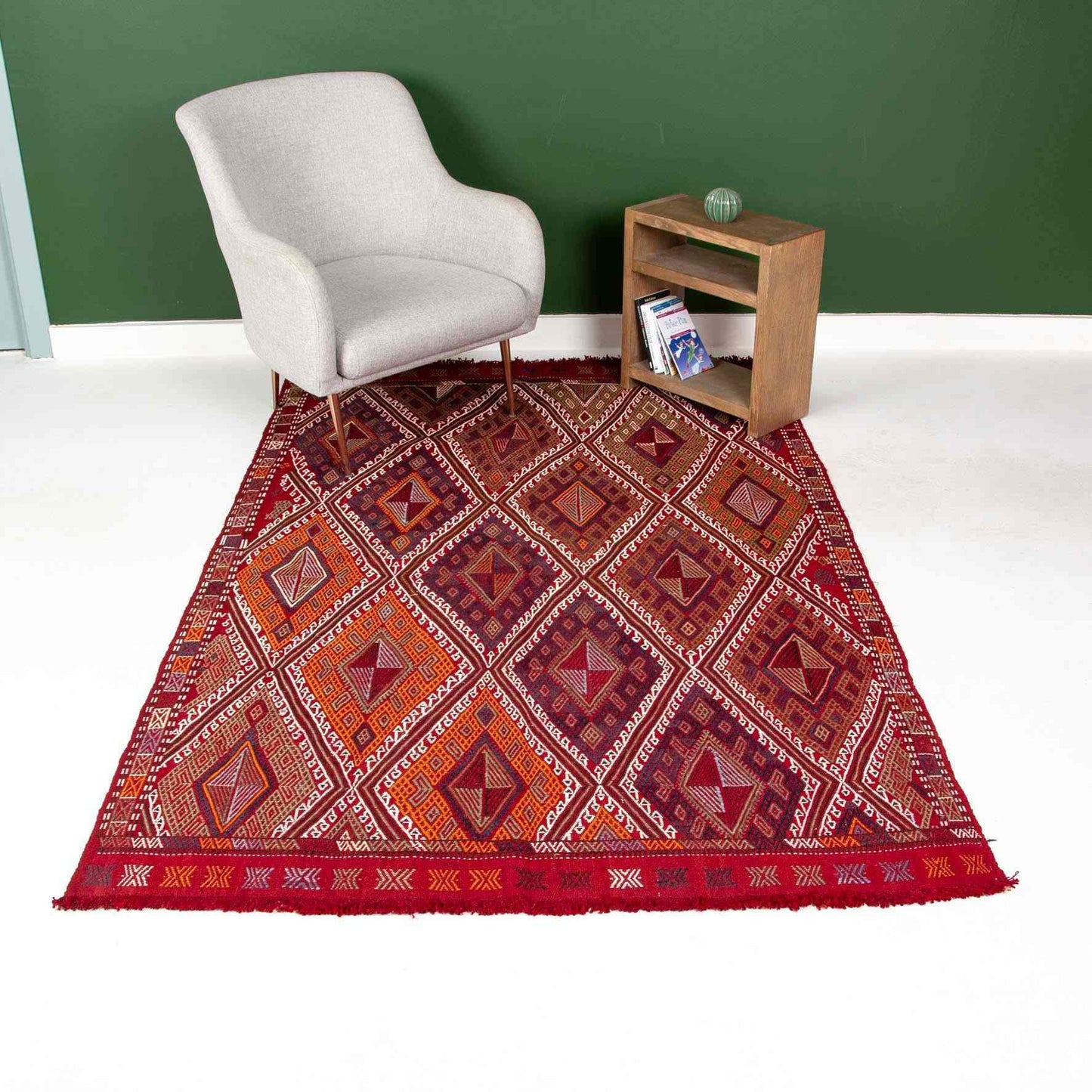 Oriental Kilim Cicim Handmade Wool On Wool 150 X 230 Cm - 5' X 7' 7'' ER12
