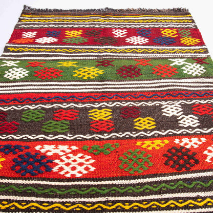 Oriental Kilim Cicim Handmade Wool On Wool 78 X 114 Cm - 2' 7'' X 3' 9'' Multicolor C016 ER01
