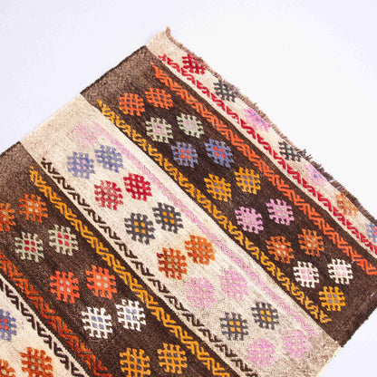 Oriental Kilim Cicim Handmade Wool On Wool 80 X 125 Cm - 2' 8'' X 4' 2'' Brown C005 ER01