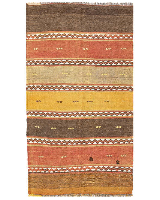 Oriental Kilim Cicim Handmade Wool On Wool 80 X 140 Cm - 2' 8'' X 4' 8'' Multicolor C016 ER01