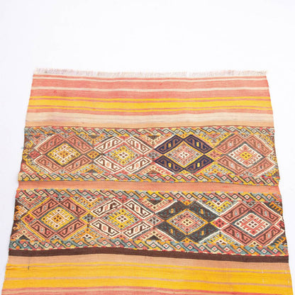 Oriental Kilim Cicim Handmade Wool On Wool 90 X 80 Cm - 3' X 2' 8'' ER01