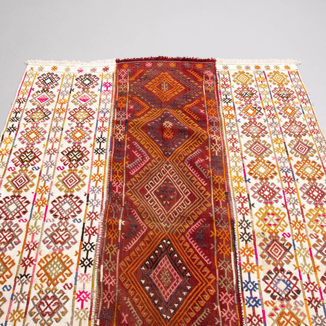 Oriental Kilim Cicim Handmade Wool On Wool 146 X 190 Cm - 4' 10'' X 6' 3'' ER01
