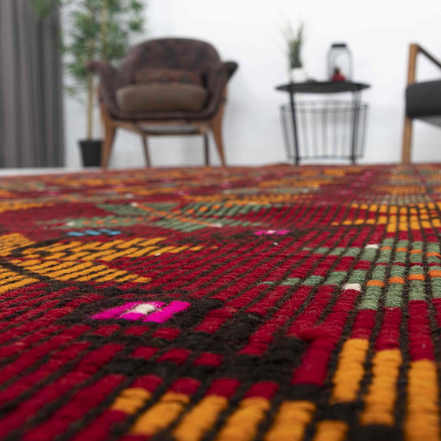 Oriental Kilim Cicim Handmade Wool On Wool 150 x 280 Cm - 5' x 9' 3'' Red C014 ER12