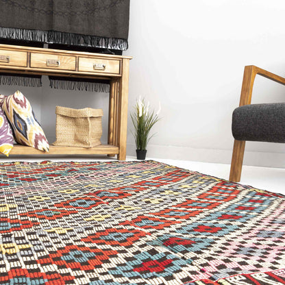 Oriental Kilim Cicim Handmade Wool On Wool 162 x 183 Cm - 5' 4'' x 6' 1'' Multicolor C016 ER12
