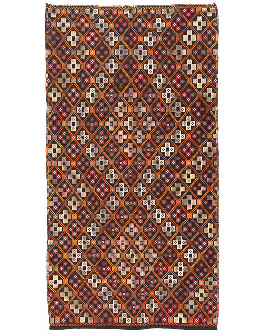 Oriental Kilim Cicim Handmade Wool On Wool 175 X 320 Cm - 5' 9'' X 10' 6'' Orange C011 ER12