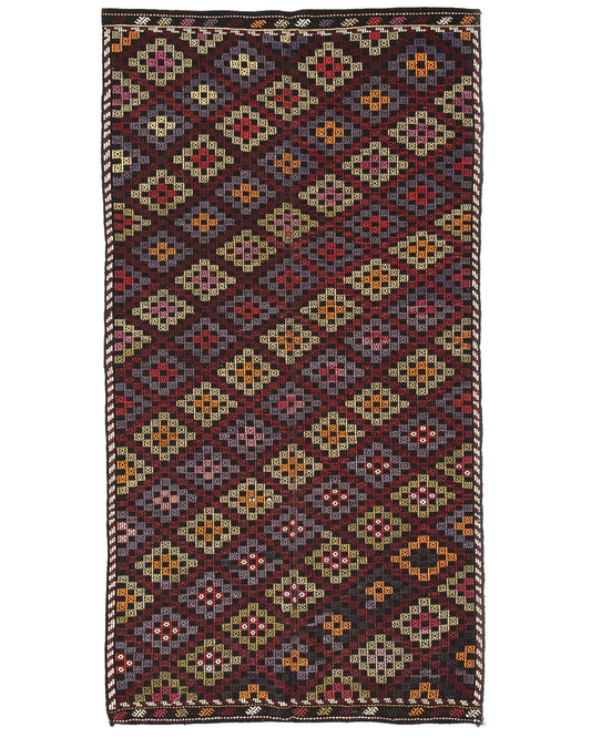 Oriental Kilim Cicim Handmade Wool On Wool 180 X 328 Cm - 5' 11'' X 10' 10'' Brown C005 ER23