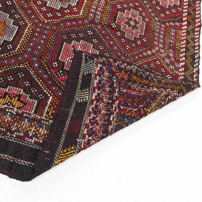 Oriental Kilim Cicim Handmade Wool On Wool 188 X 293 Cm - 6' 3'' X 9' 8'' Burgundy C021 ER12
