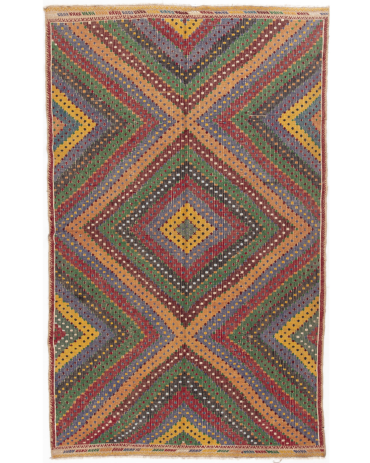 Oriental Kilim Cicim Handmade Wool On Wool 188 X 298 Cm - 6' 3'' X 9' 10'' ER12