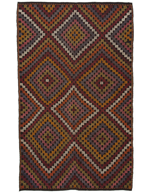 Oriental Kilim Cicim Handmade Wool On Wool 194 X 308 Cm - 6' 5'' X 10' 2'' Multicolor C016 ER23