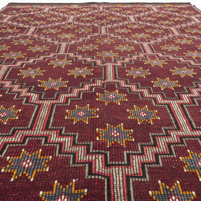 Oriental Kilim Cicim Handmade Wool On Wool 208 X 292 Cm - 6' 10'' X 9' 7'' Burgundy C021 ER23