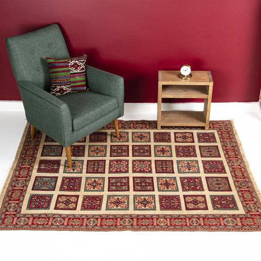 Oriental Kilim Sincan Handmade Wool On Wool 154 X 202 Cm - 5' 1'' X 6' 8'' Red C014 ER12