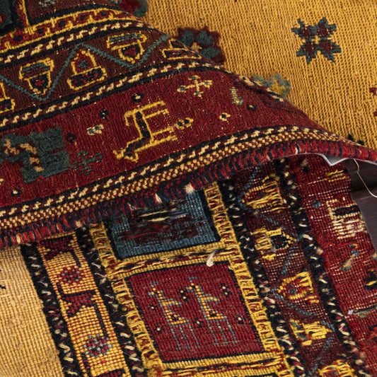 Oriental Kilim Sincan Handmade Wool On Wool 158 X 200 Cm - 5' 3'' X 6' 7'' Yellow C006 ER12