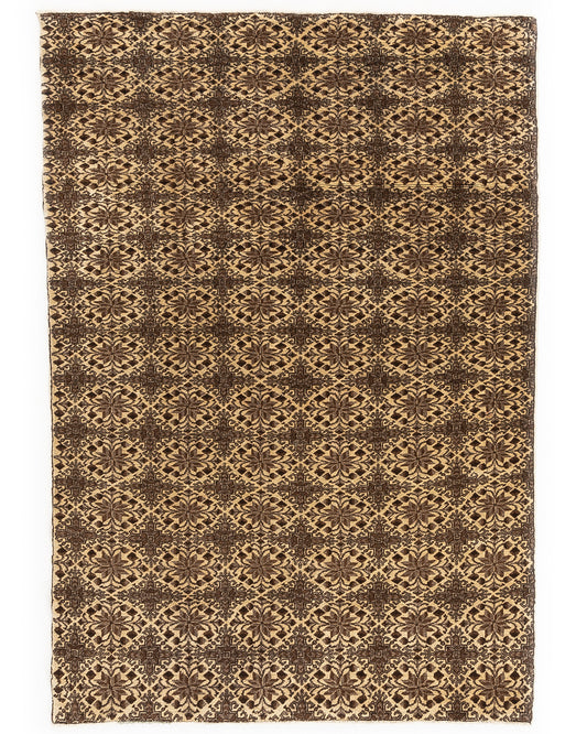 Oriental Rug Anatolian Hand Knotted Wool On Cotton 121 X 173 Cm - 4' X 5' 9'' Brown C005 ER01
