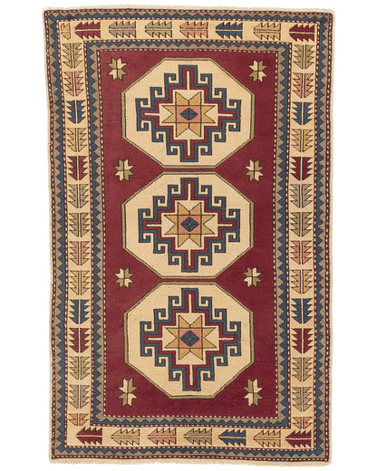 Oriental Rug Anatolian Hand Knotted Wool On Wool 125 X 190 Cm - 4' 2'' X 6' 3'' ER01