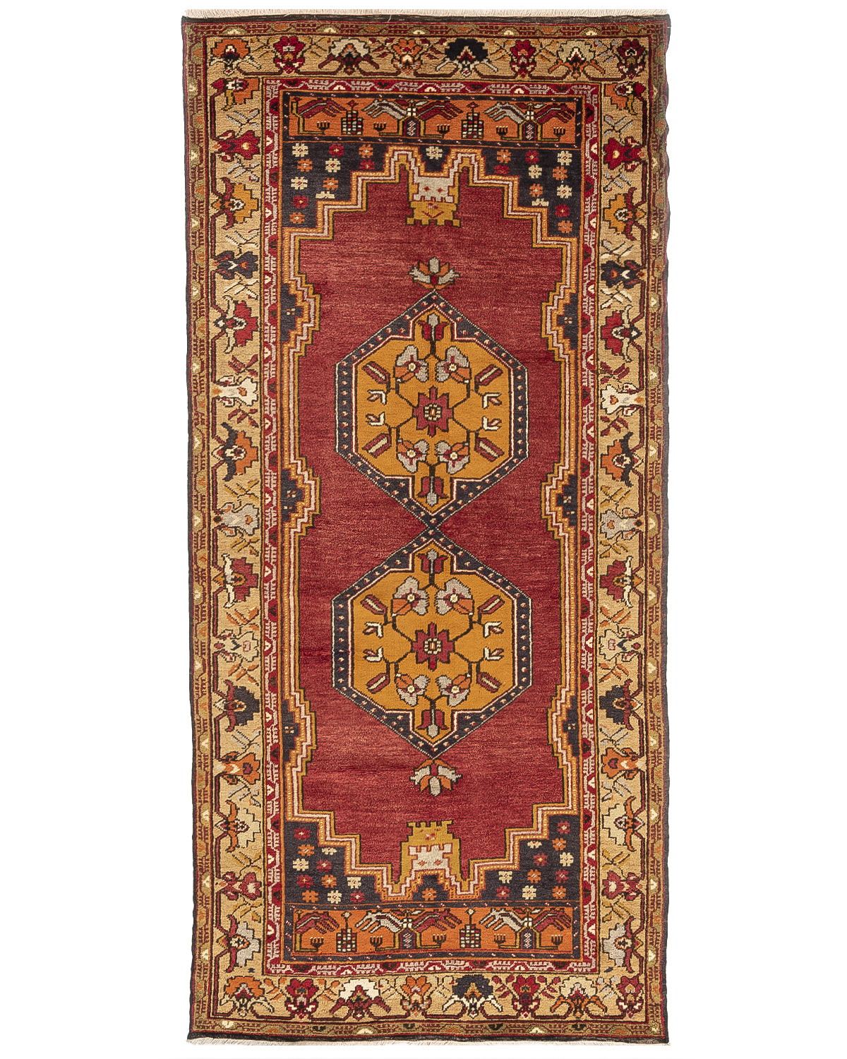 Oriental Rug Anatolian Hand Knotted Wool On Wool 130 X 278 Cm - 4' 4'' X 9' 2'' ER12