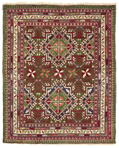 Oriental Rug Anatolian Hand Knotted Wool On Wool 140 X 170 Cm - 4' 8'' X 5' 7'' ER01