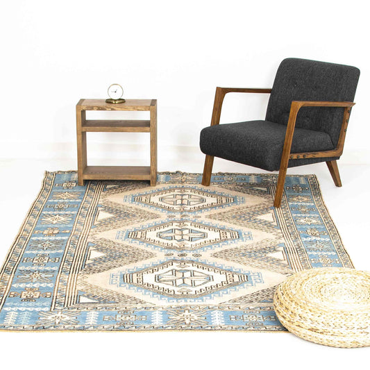 Oriental Rug Anatolian Hand Knotted Wool On Wool 182 X 243 Cm - 6' X 8' Blue C010 ER12